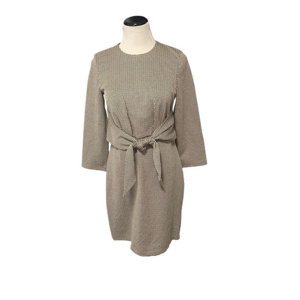 Express Houndstooth Long Sleeve Dress Sz M